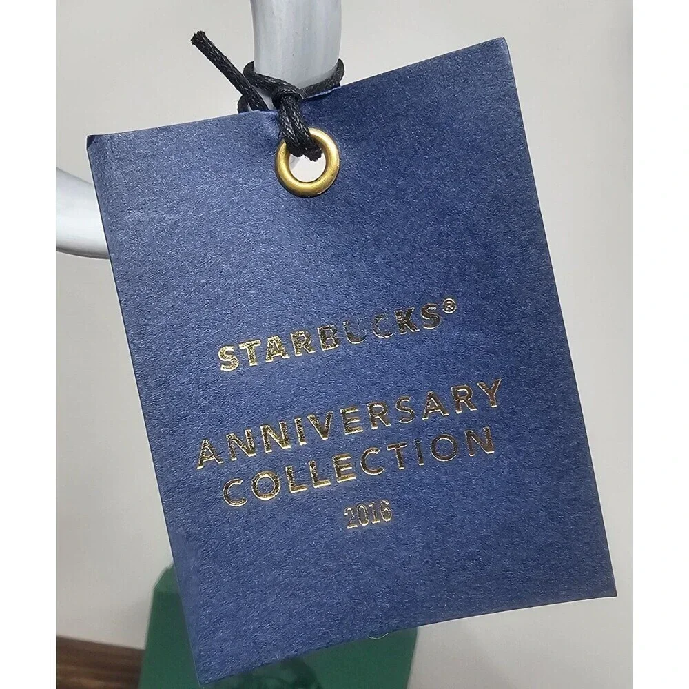 Starbucks Anniversary White Gold Crown Siren Ceramic Handle Mug 14oz 2016 NIB